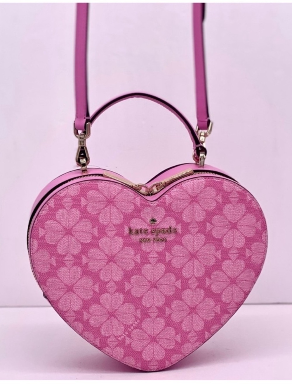 kate spade New York Pink Love Shack Heart-Shaped Crossbody Bag Satchel